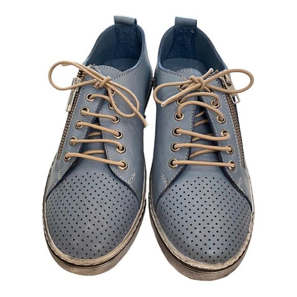 UNITY IN DIVERSITY Gaura Women's Blue Leather Sneakers NEW 37 6.5 7 - Picture 4 of 6